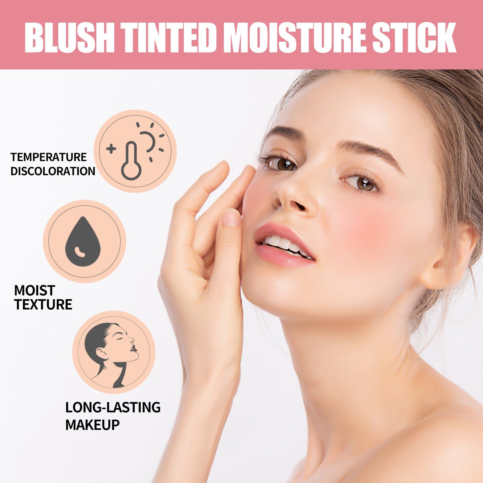 Blush Stick, Natural Nude, Waterproof, Multi-Functional, Easy to Apply ,19g
