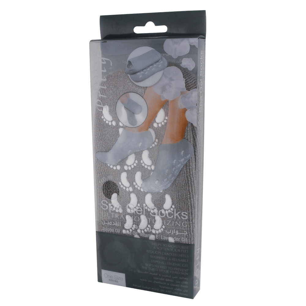 Pritty Ultra Moisturizing Spa Gel Socks, Grey