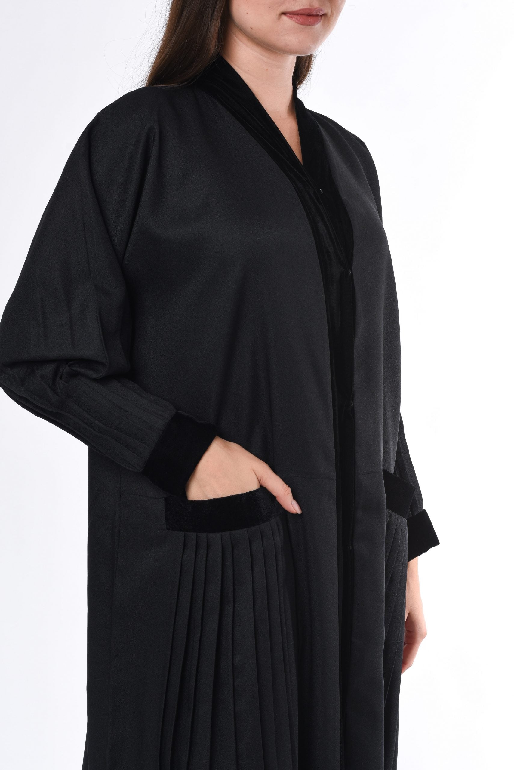 MOiSTREET Black Pleated Detail Abaya