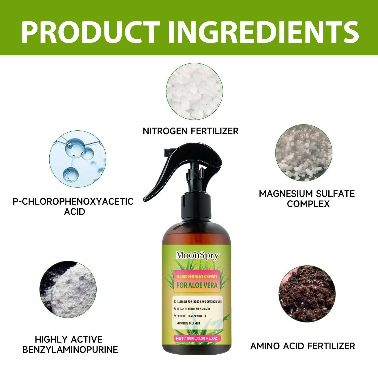 Boost Plant Growth with Premium Aloe Vera Fertilizer Spray, Fast Root & Leaf Health ,100ml