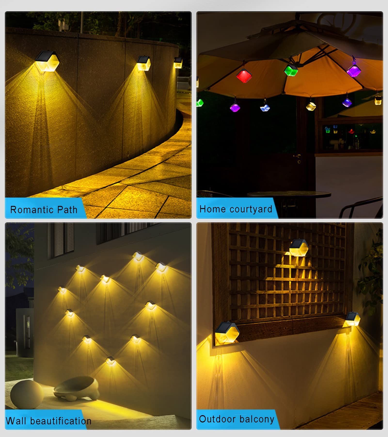 Solar Light Outdoor Home Fence Waterproof LED Garden Lights Wall Lamp Decor