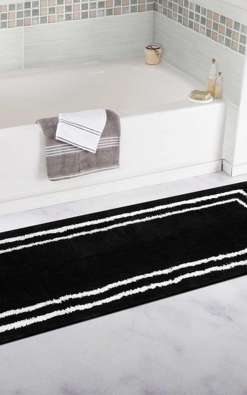 AIESY® Beautiful Runner Double Border Design Non-Slip Bath Mat
