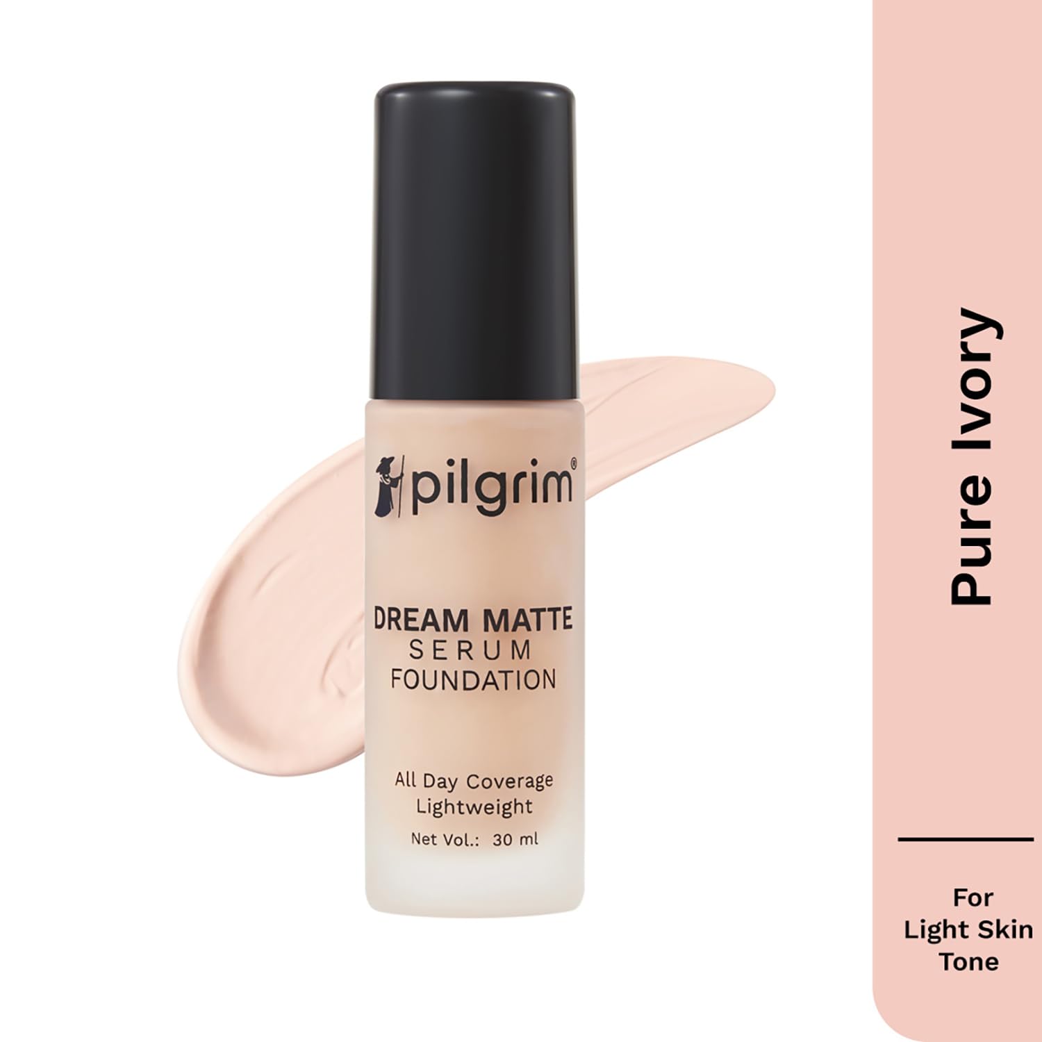 Pilgrim Pure Ivory Serum Liquid Foundation, Matte & Poreless 30ml