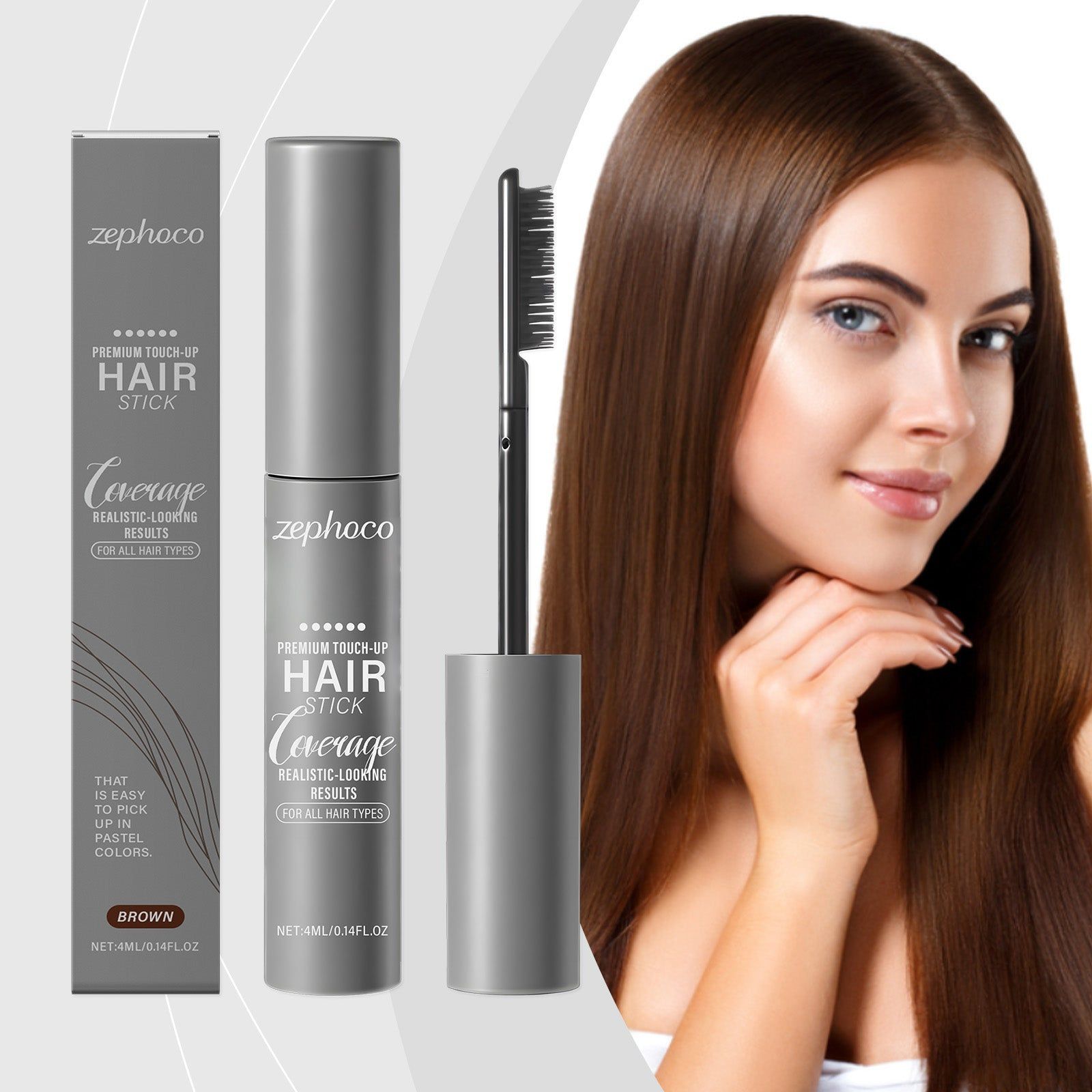 Brown Hair Cover Cream, Waterproof, Long-Lasting, Natural, Easy Color ,4ml