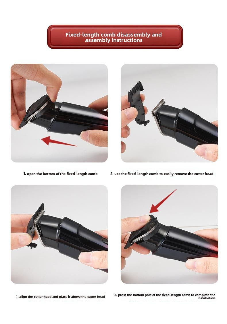 USB Hair Clipper Kit with Adjustable Guards