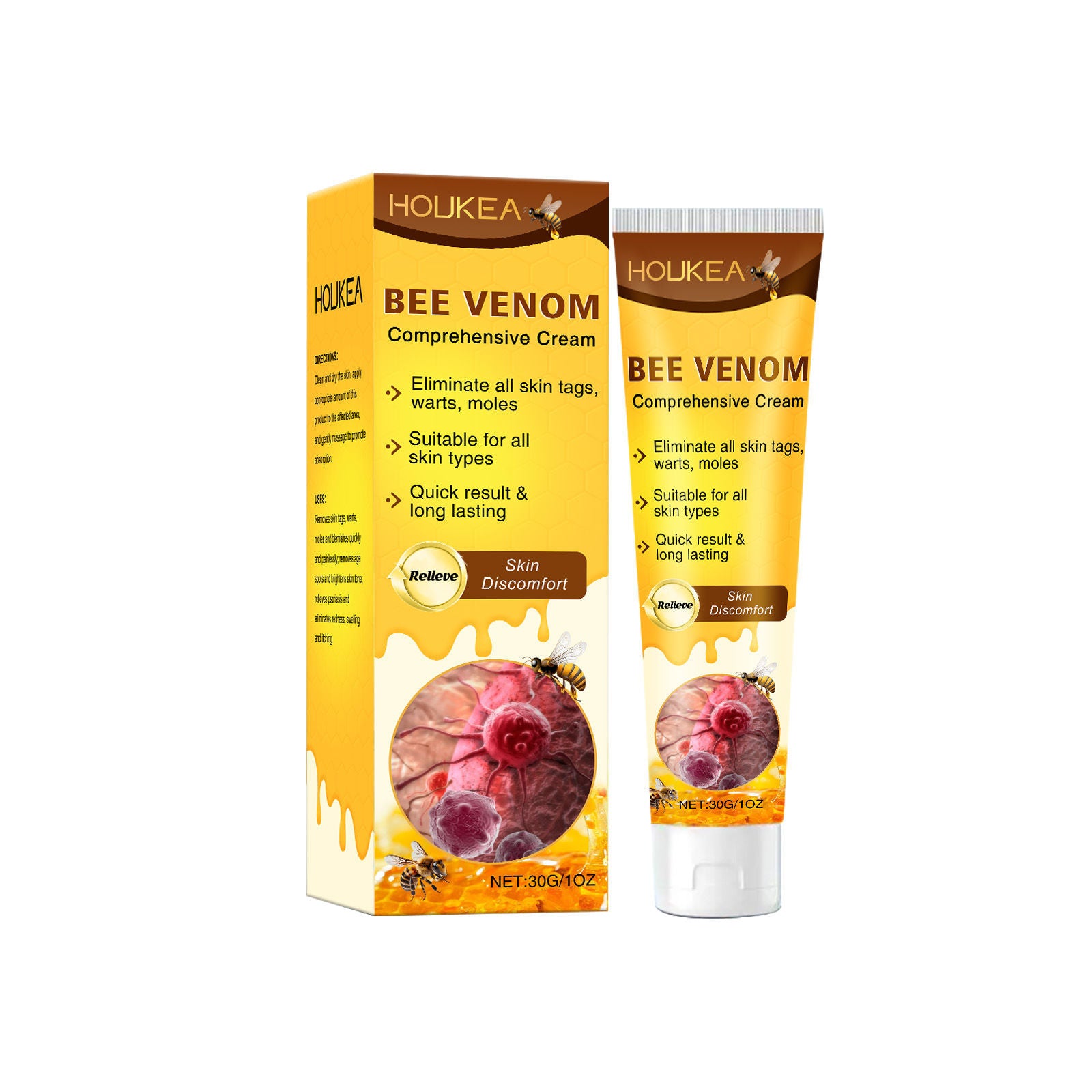 Bee Venom Skin Care Cream, Soothes Blemishes, Smooths Skin, Natural, Daily Use ,30g