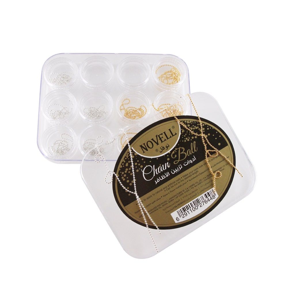 Novell Gold & Silver Chain Ball Nail Art