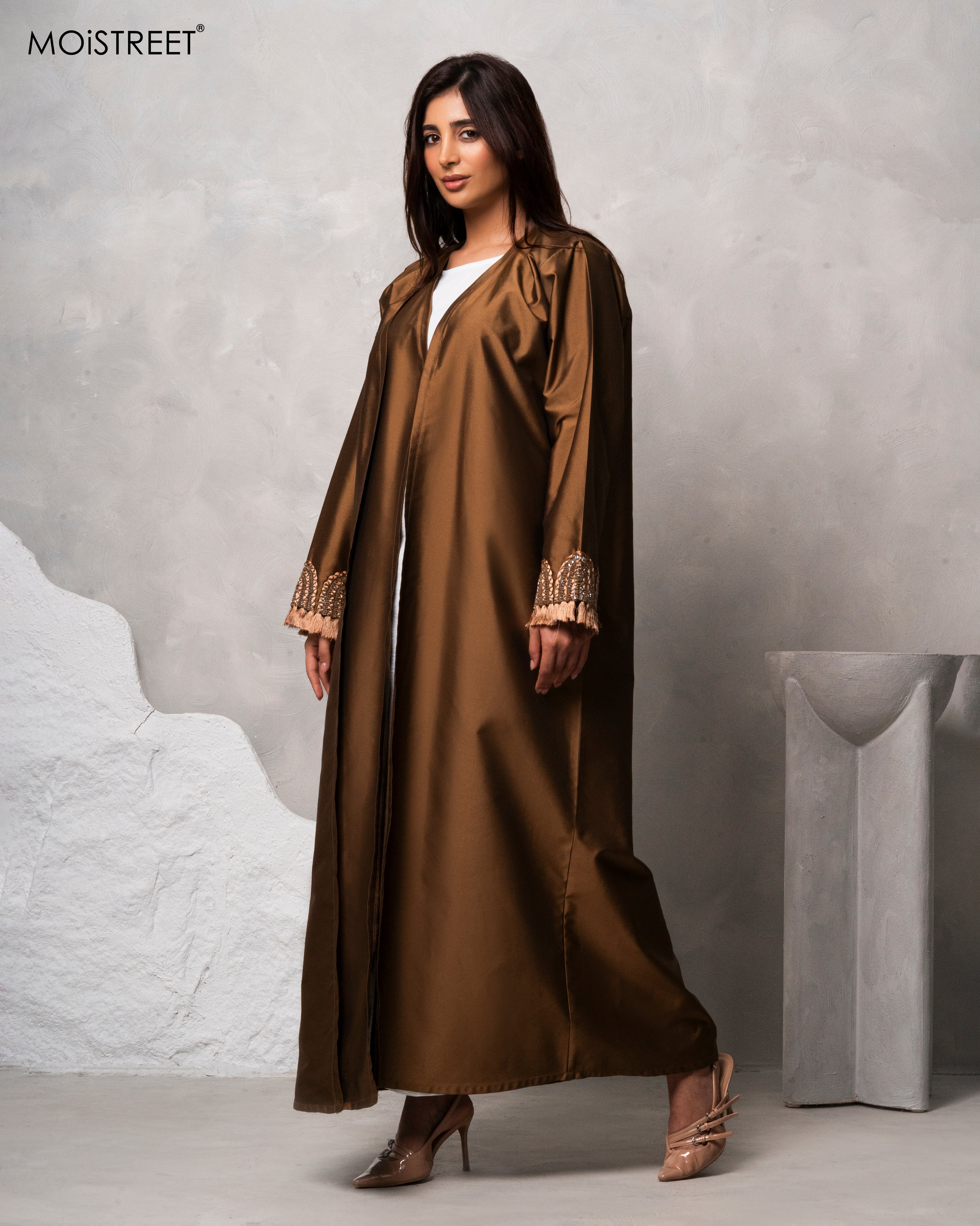 MOiSTREET Handmade Victoria Satin Abaya