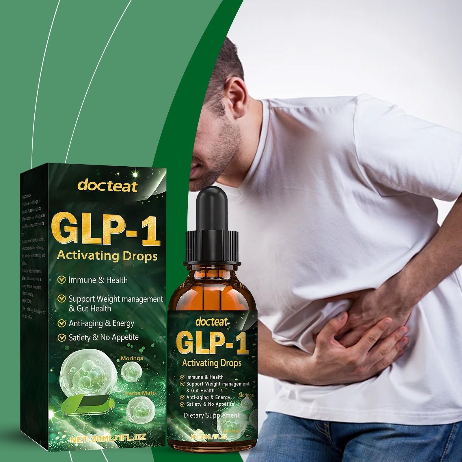 Boost Your Body Care with GLP-1 Moringa Drops, Regulate Sugar, Burn Fat ,30ml