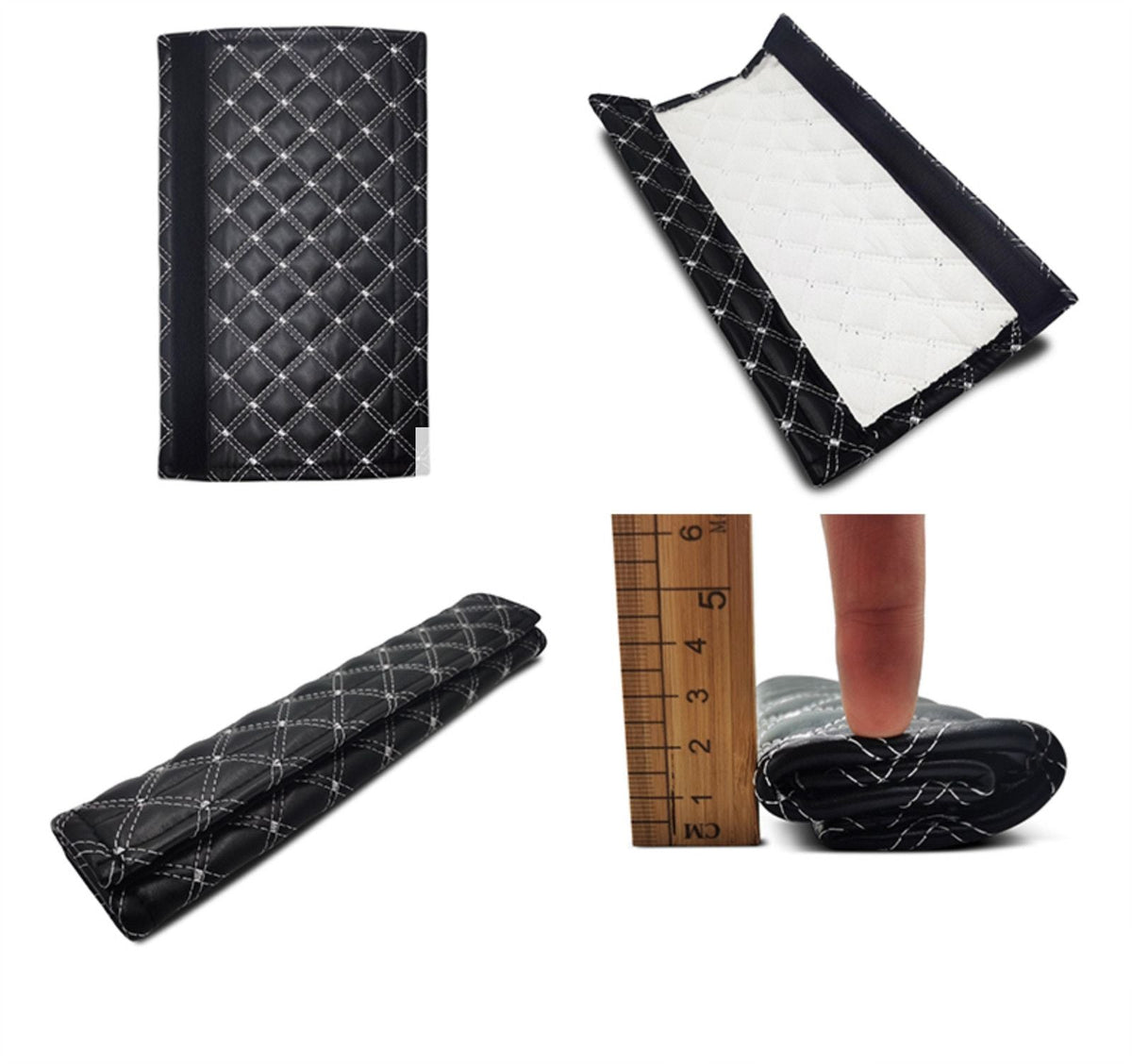 2Pcs Seat Belt Cover Leather Seat Belt Shoulder Pads Car Interior Decor