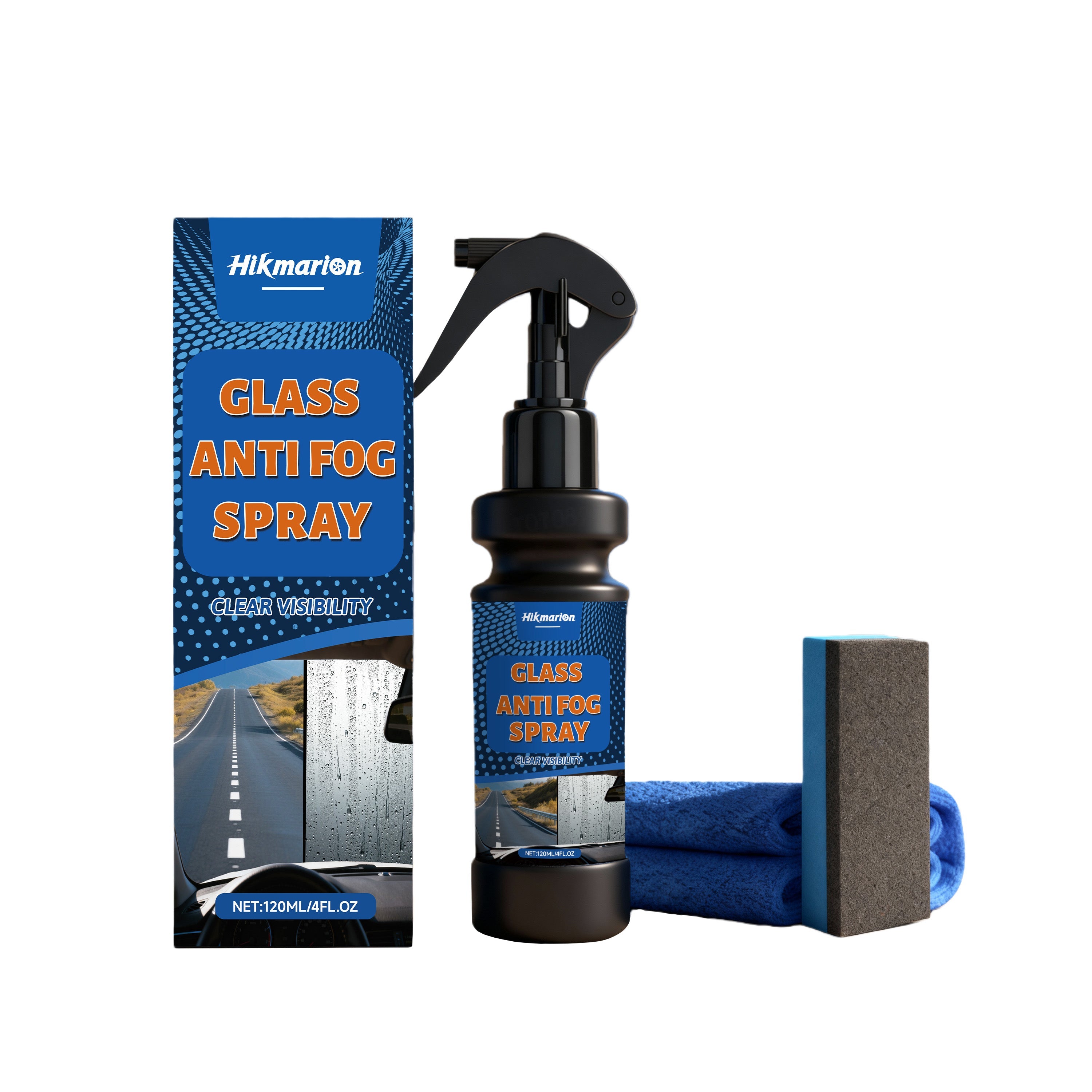 Car Care Anti-Fog Spray, Windshield Cleaner, Long-Lasting Clarity ,1set