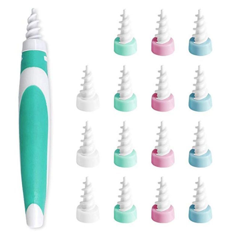 Ear Wax Removal Kit Ear Cleaning Spiral Swab With 15 Soft Replacement Tips Ear Care Tool