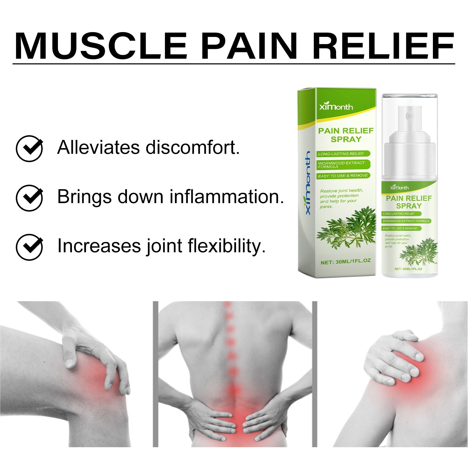 Pain Relief Spray for Body Care, Fast Joint & Muscle Pain Relief, Anti-Inflammatory, Relax & Restore ,30ml