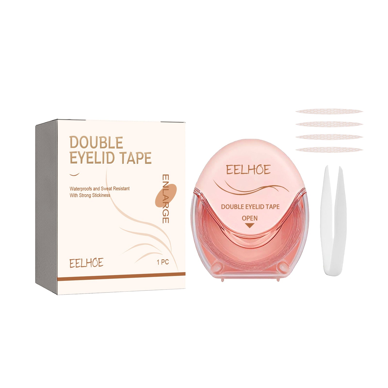 Natural Seamless Breathable Double Eyelid Tape, Waterproof, Invisible, Easy to Use ,1set