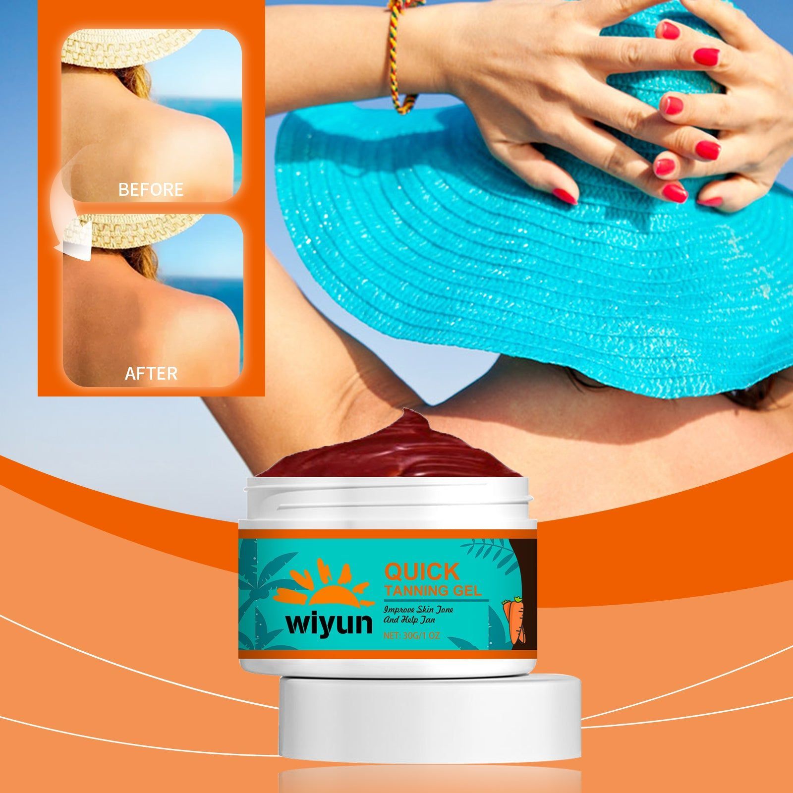 Best Tanning Gel for Radiant, Hydrated Skin, Fast Absorption, Nourishing, Bronzer ,30g