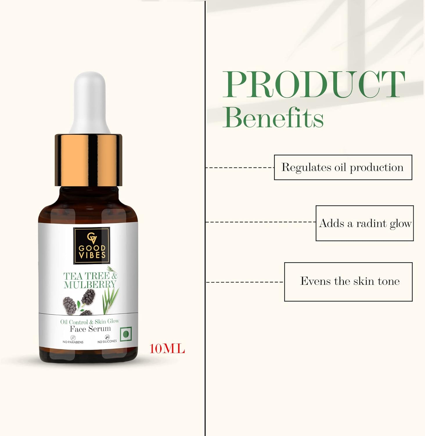 سيروم «Good Vibes» للشعر والتألق والسيطرة على الدهون بزيت شجرة الشاي والتوت 10 مل