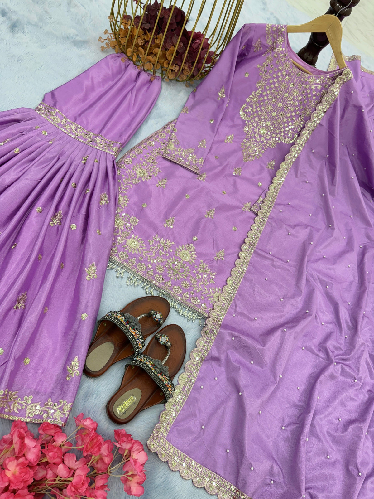Fab Zone Designer Party Wear Look Top Plazzo & Fancy Dupatta