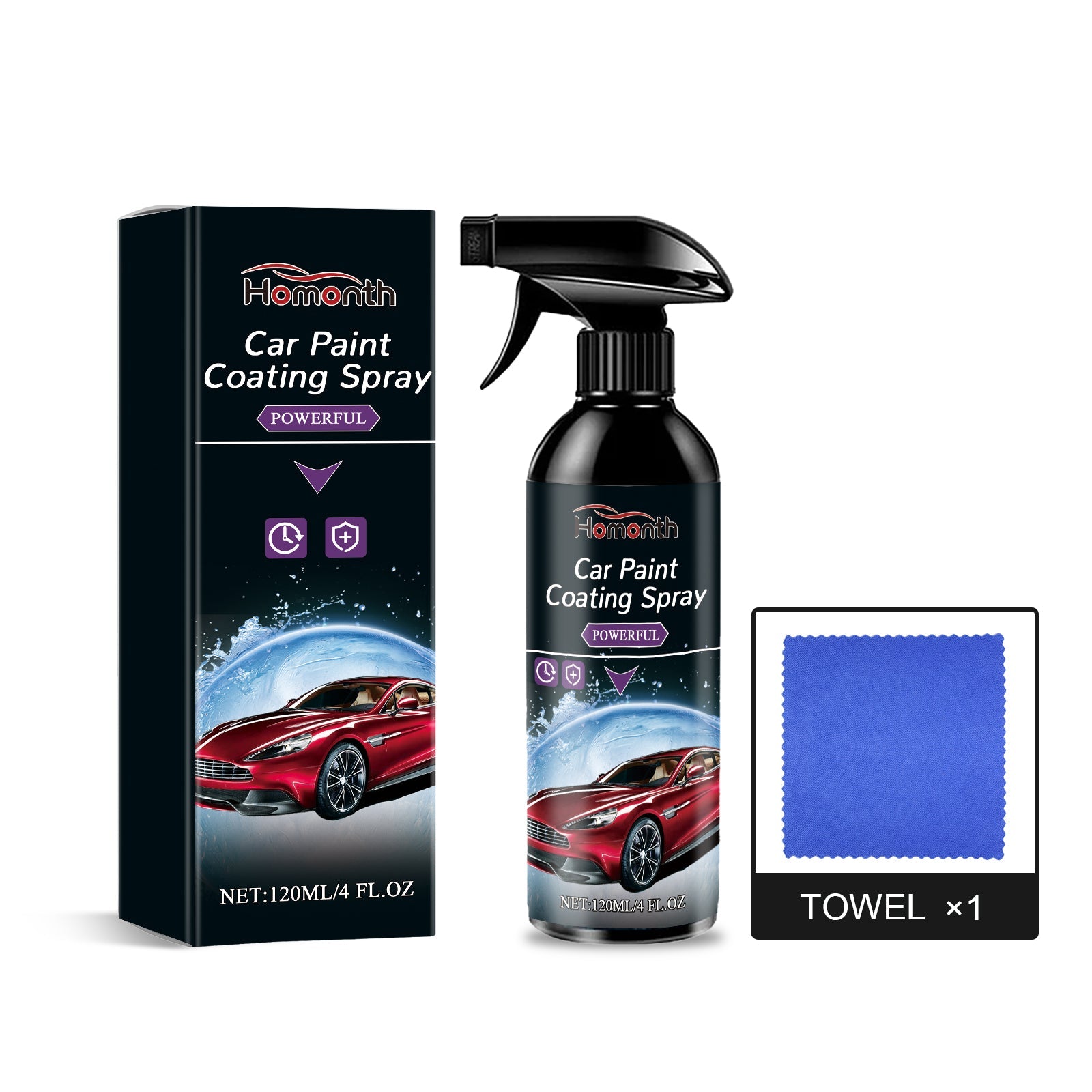 Car Maintenance Spray, Anti-Fouling Waterproof Coating, Restore Shine, Easy Application ,1set