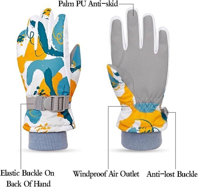 Kid Thermal Winter Gloves Children Printed Gloves Waterproof Touch Screen Gloves