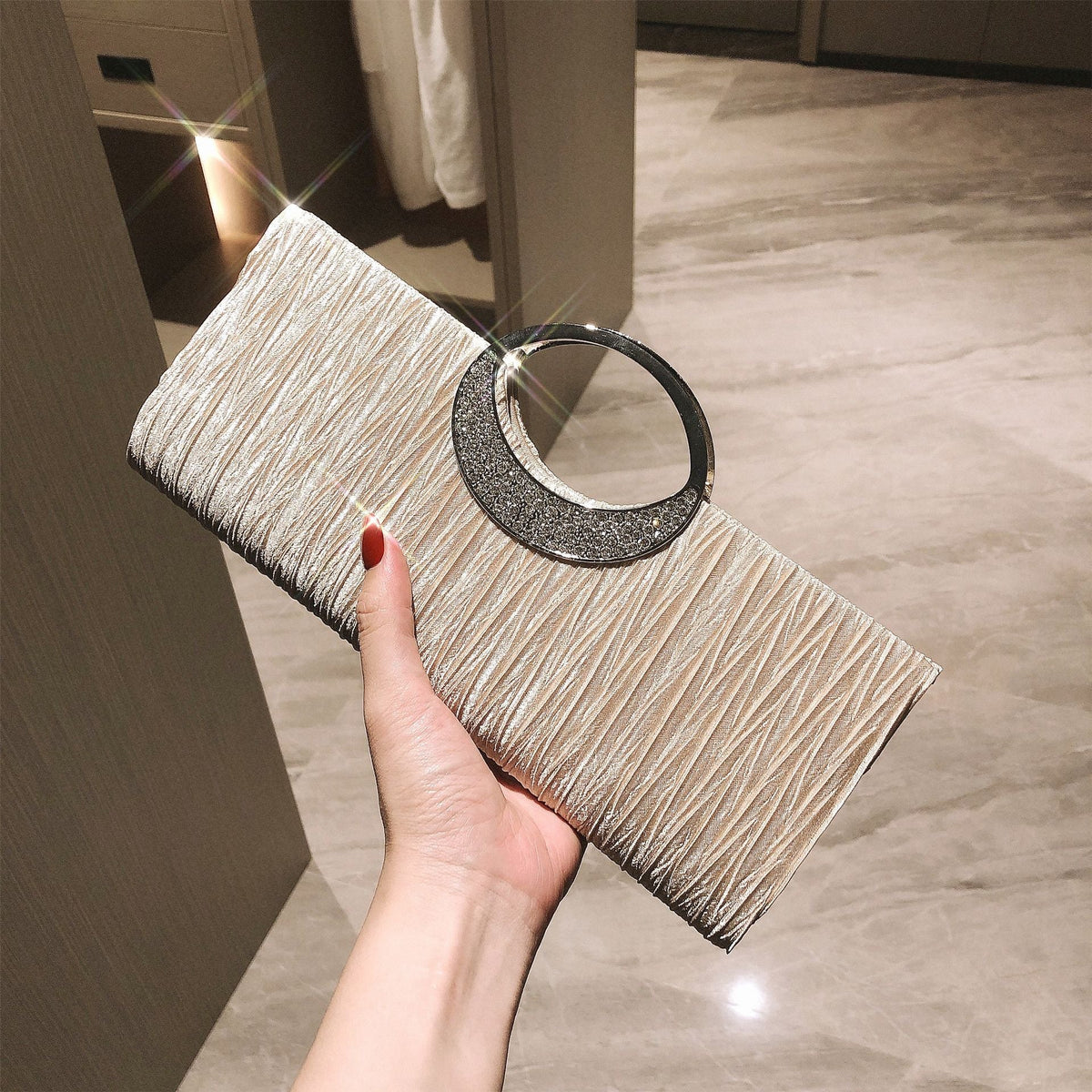 Women Elegant Clutch Purse Rhinestones Wedding Handbag Evening Bag