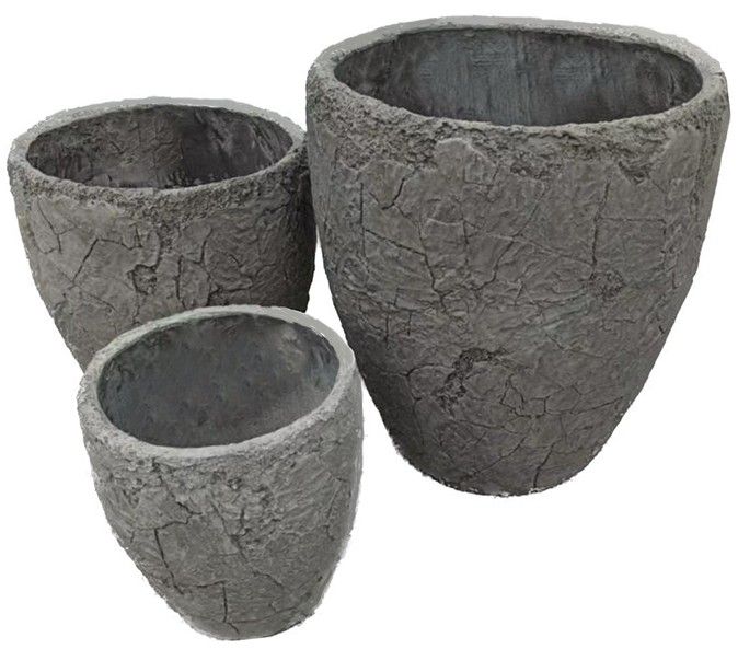 26x29cm Rustic Textured Fiberclay Planter KD-153