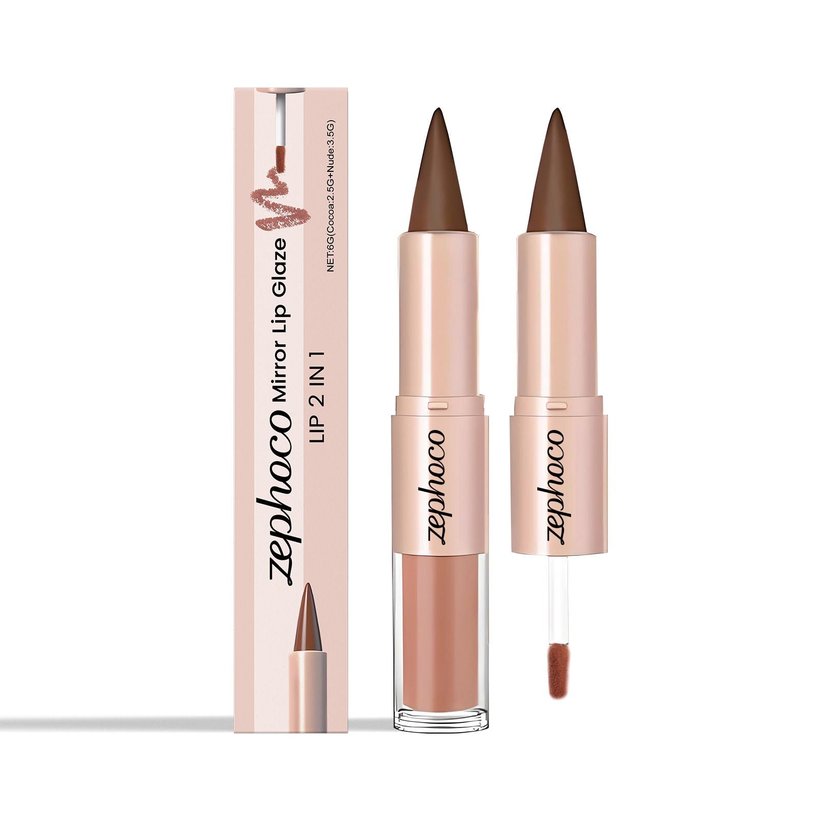 6g 2 in 1 Lip Gloss with Hydrating and Mirror Shine