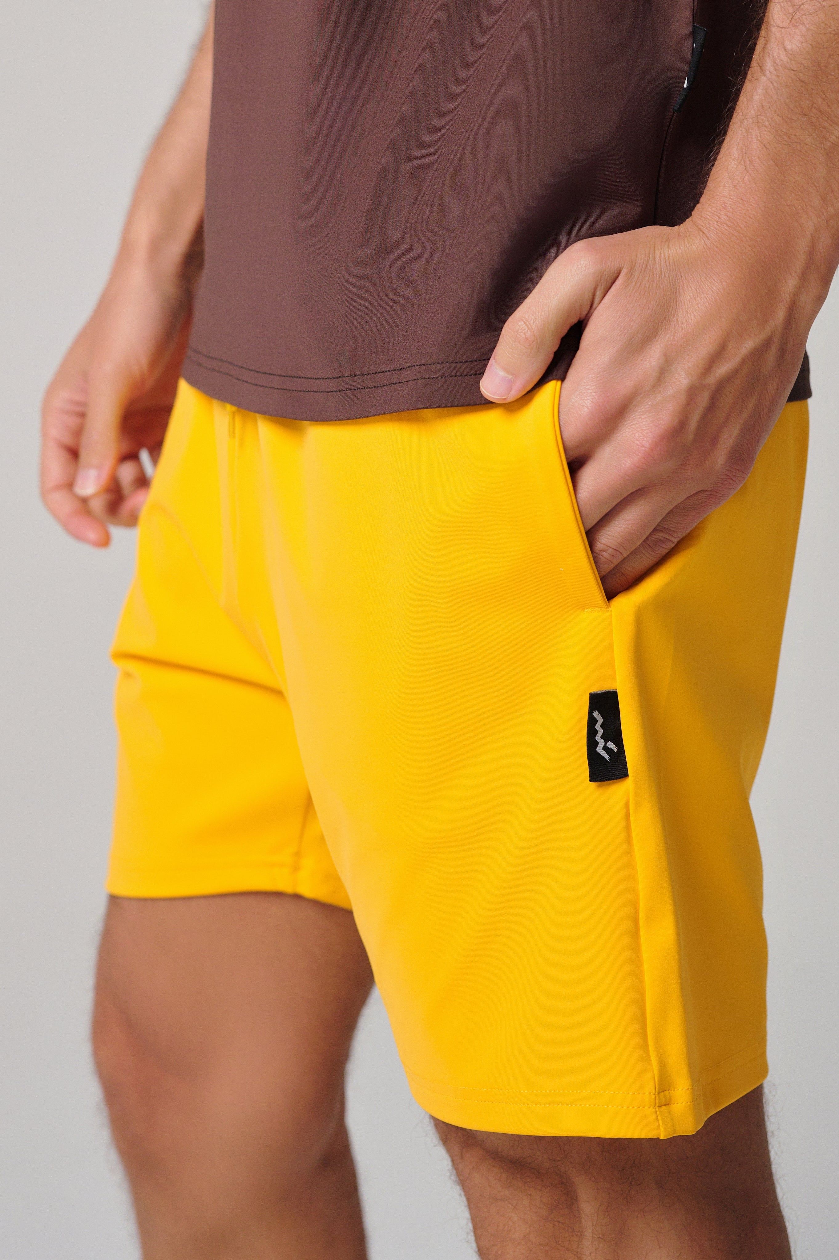 Regular Fit Men Shorts - Bright Yellow