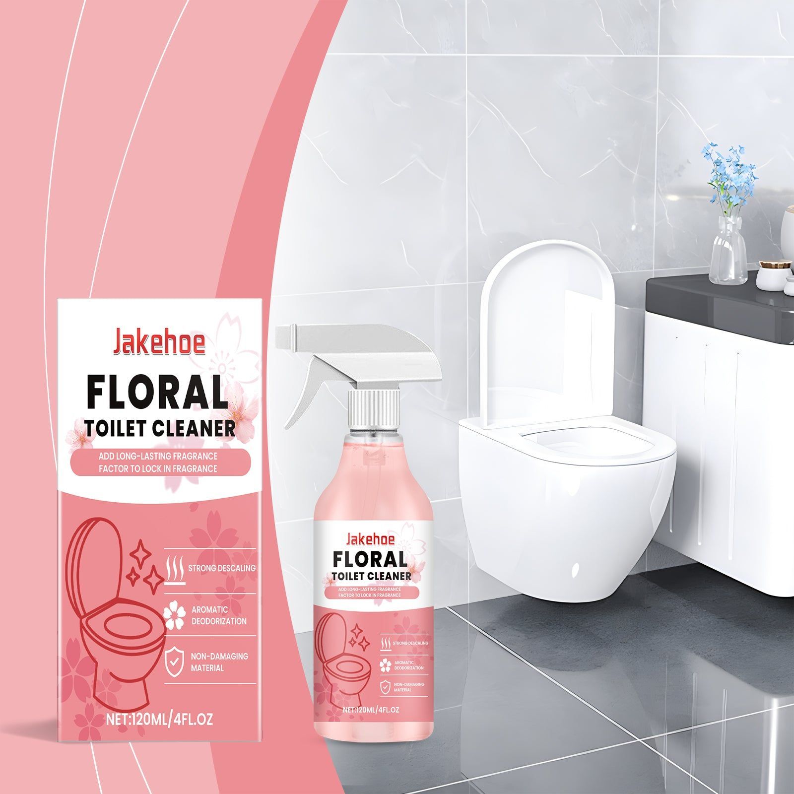 Aromatic Toilet Cleaner, Floral Fragrance, Deep Deodorizing, Fresh Bathroom Feel ,120ml