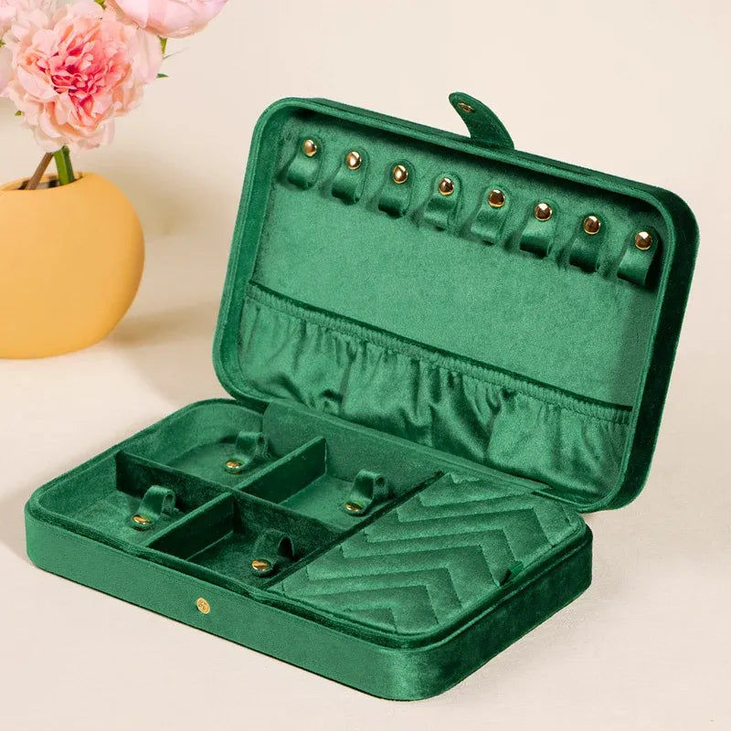 Jewelry Box Premium Velvet Travel Jewelry Organizers Storage Case for Necklace Bracelet