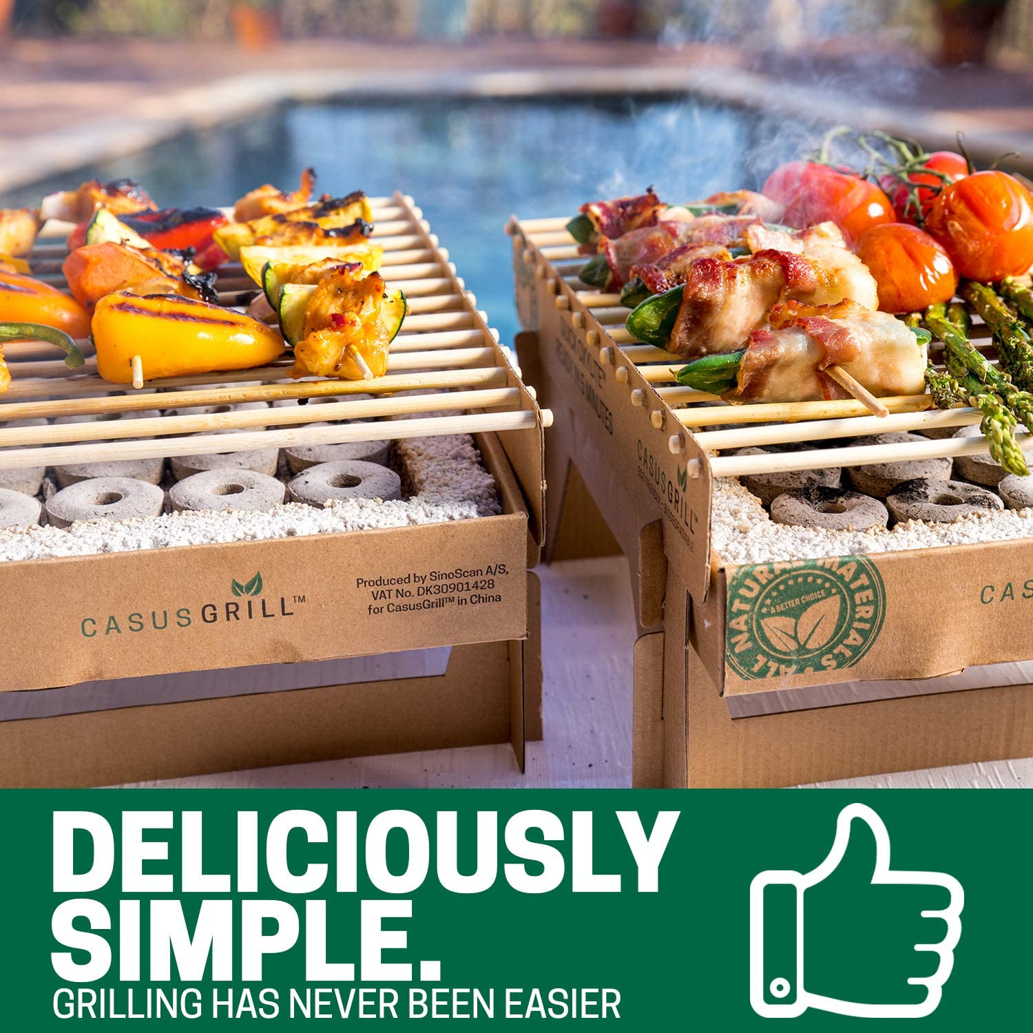 KISTENMACHER CasusGrill instant Single Use Biodegradable ECO-friendly BBQ Grill - Portable & Disposable