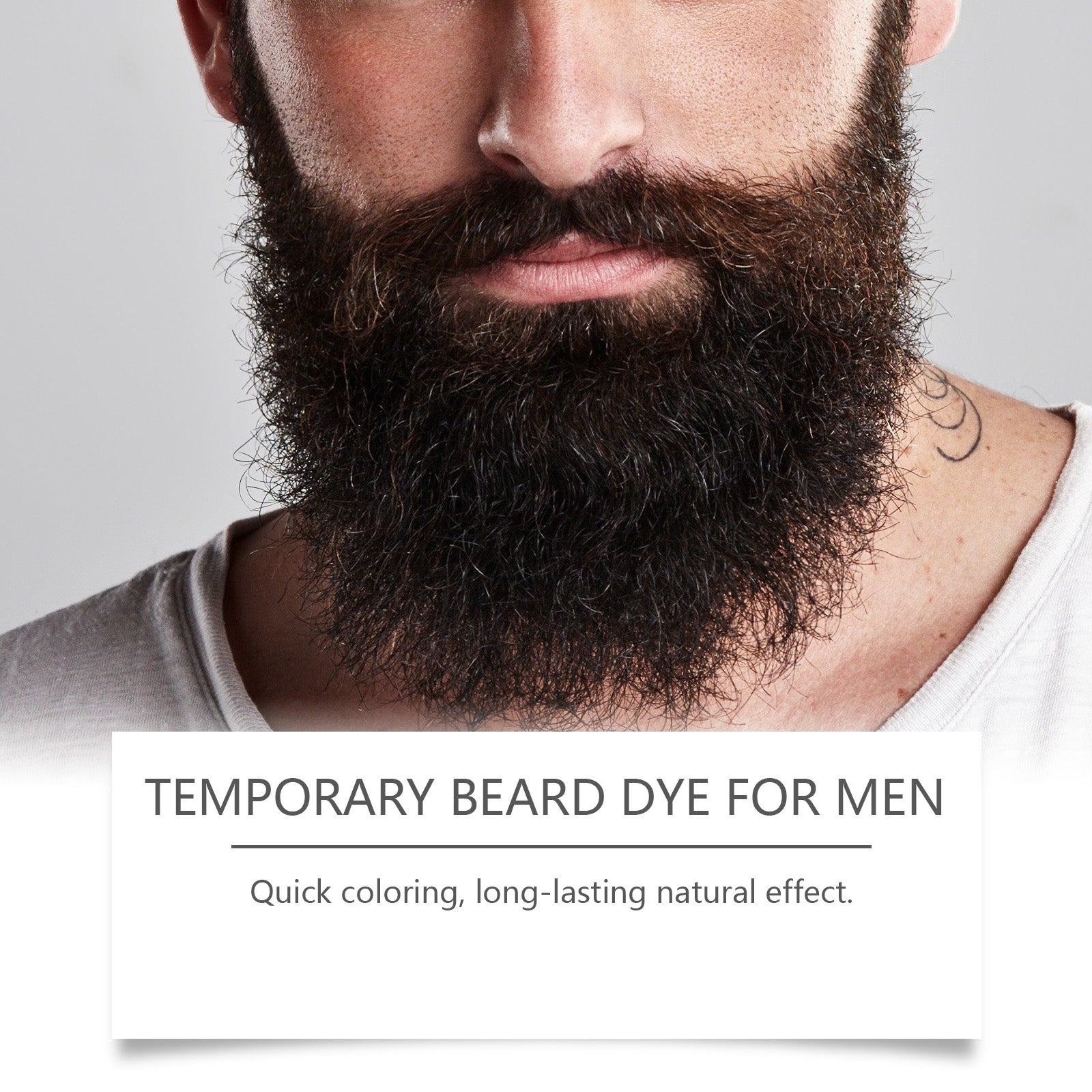 Black Beard Dye for Men, Natural, Long-Lasting, Moisturizing, Beard Care ,12ml