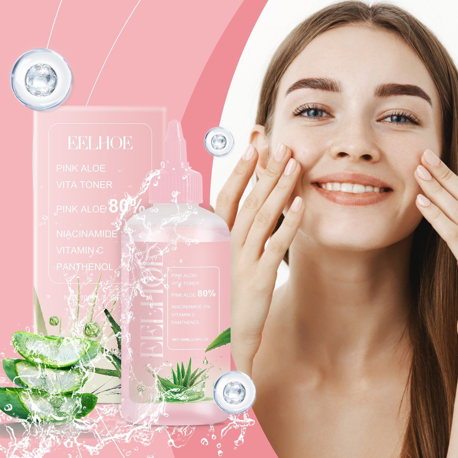 Aloe Soothing Toner, Gentle Moisturizing, Hydrating Face Water, Brightening, Skin Care ,100ml