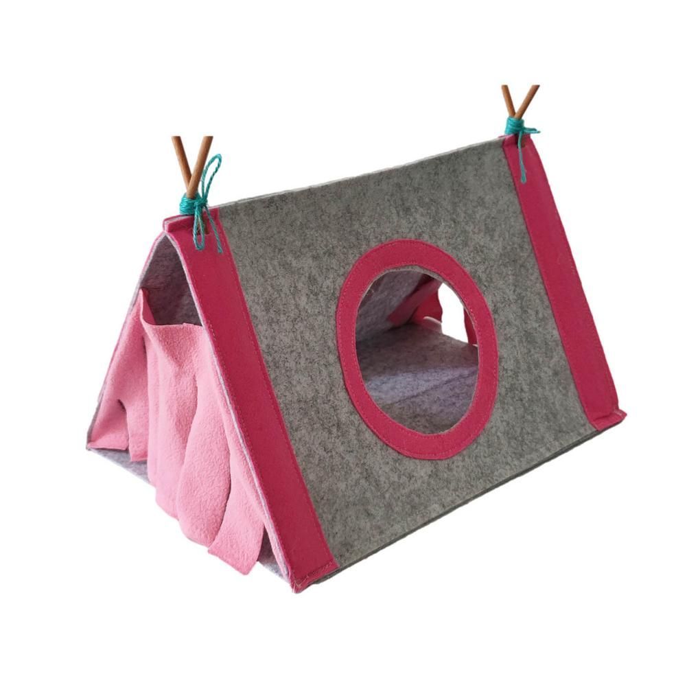 Small Pet Nest Rabbit Felt Tent Hamster Hideout House Guinea Pig Cage Chinchillas Bed Animal Tunnel
