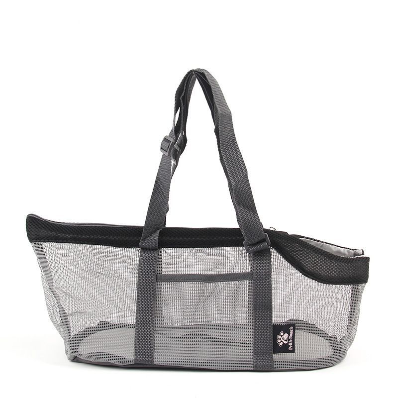 Portable Mesh Pet Bag Breathable Outdoor Pet Carriers Handbag Large Capacity Foldable Cat Bag