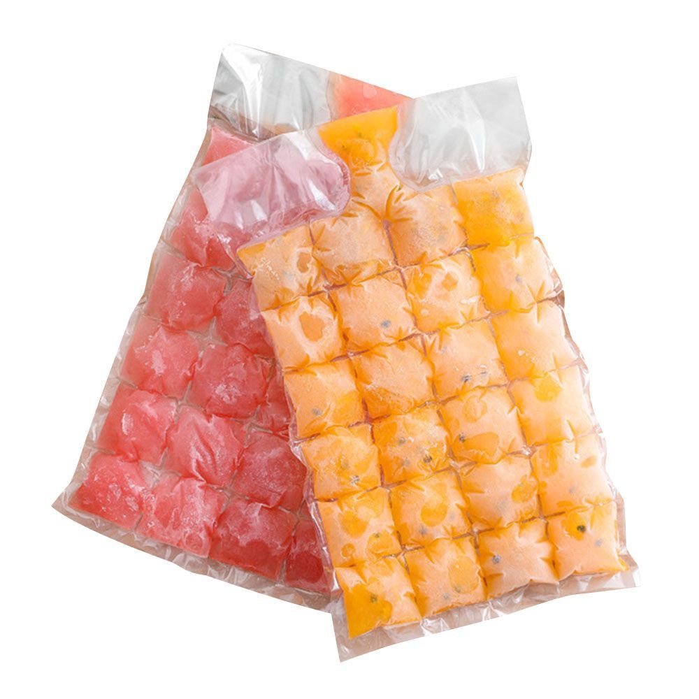 24 Grids Disposable Ice Bag Self Sealing Ice Maker Cooler Bag Ice Cube Mold Tray With Funnel