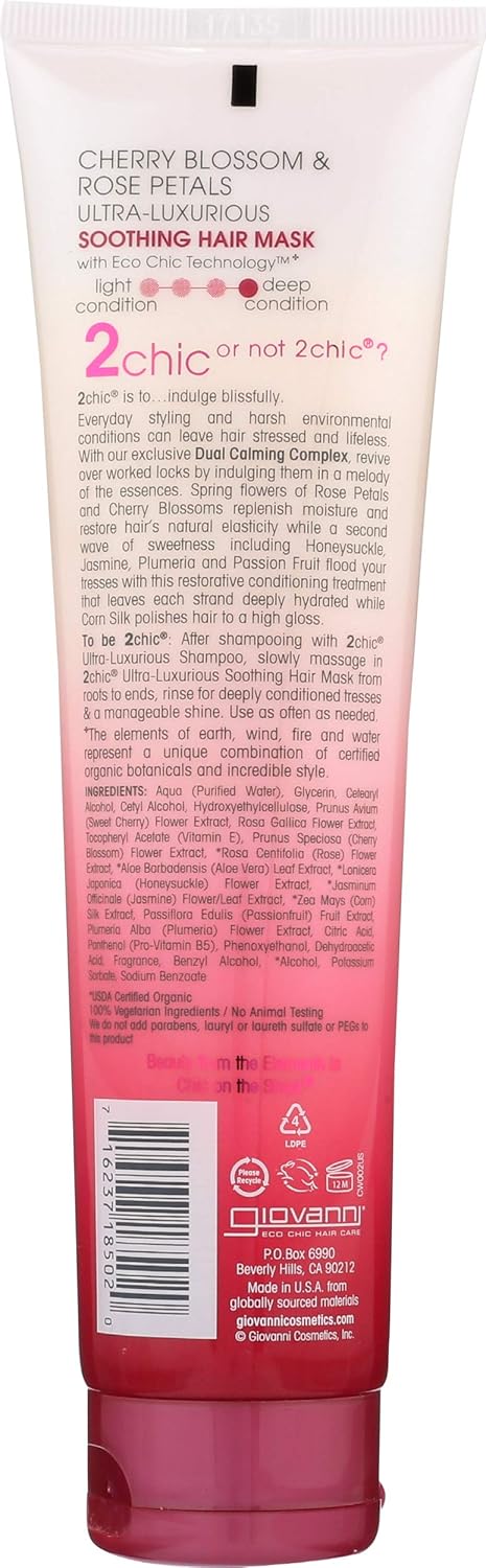 Giovanni 2Chic Ultra-Luxurious Soothing Hair Mask, 5.1 Oz