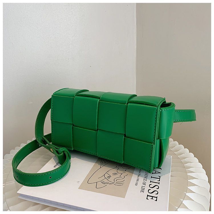 Leather Woven Small Waist Bag Underarm Bag Female Shoulder Hand Messenger Bag