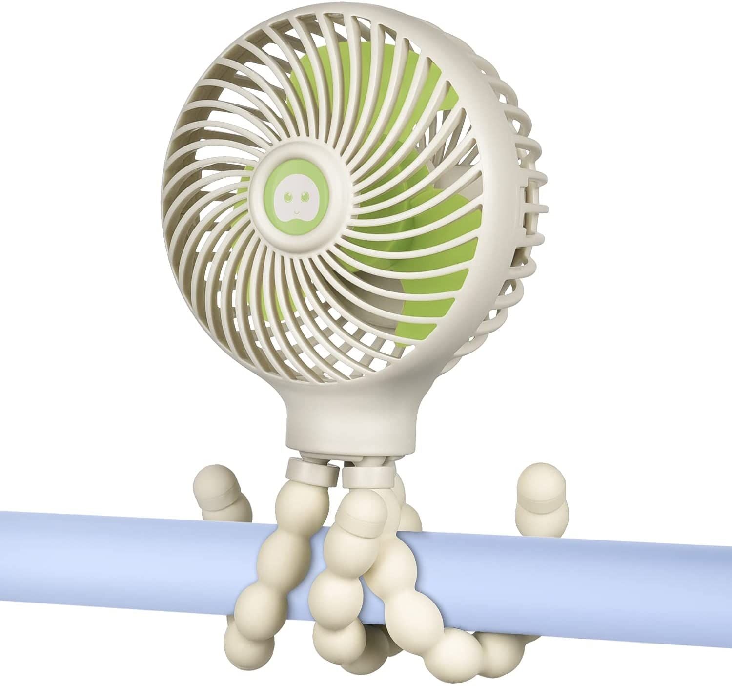 Mini Handheld Baby Stroller Fan Rechargeable Octopus Cooling Stand Fan