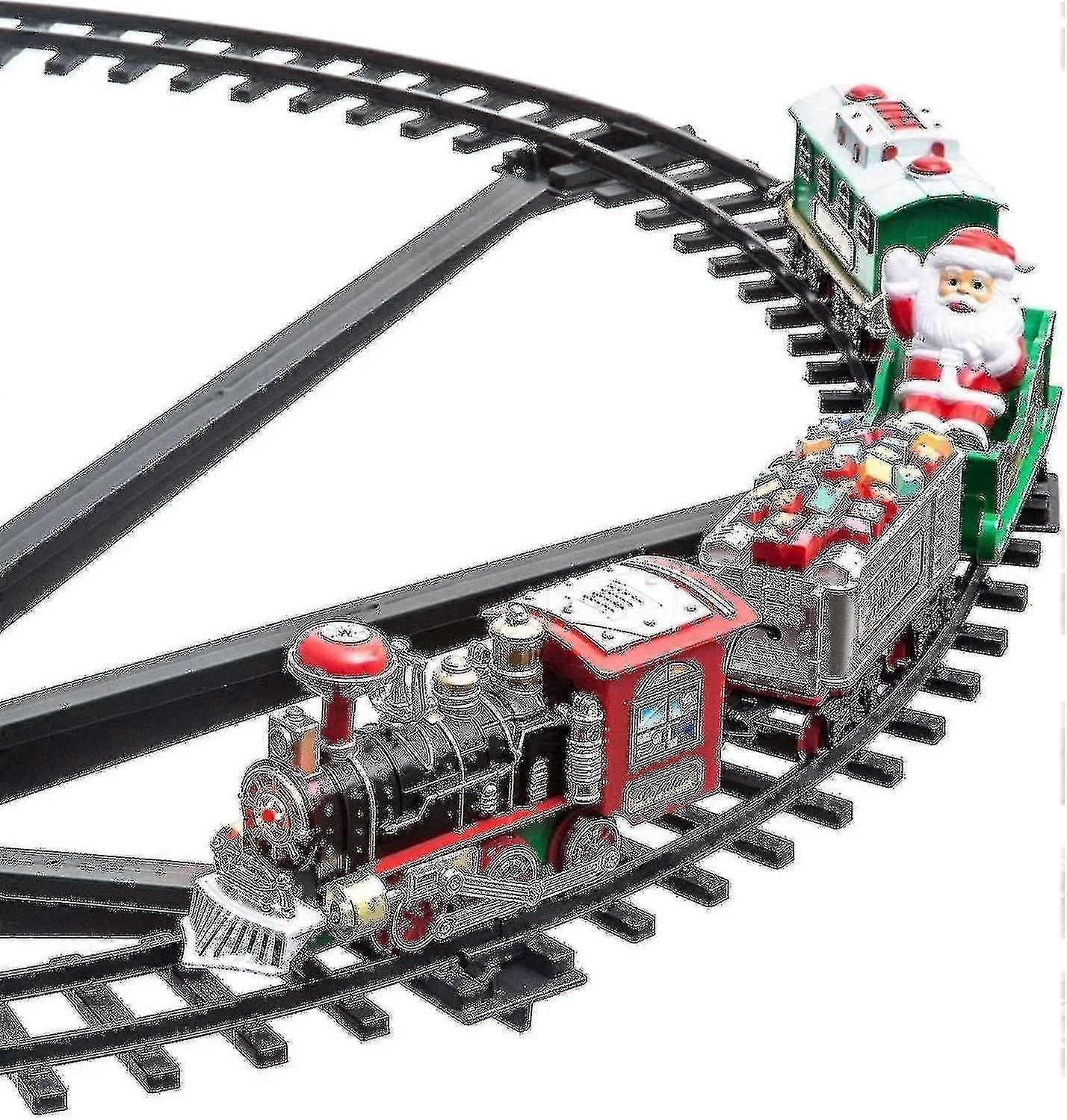 Battery-Powered Christmas Train Decor with 33 Lights - Musical Tree Centerpiece Decoration for Holiday Festivities