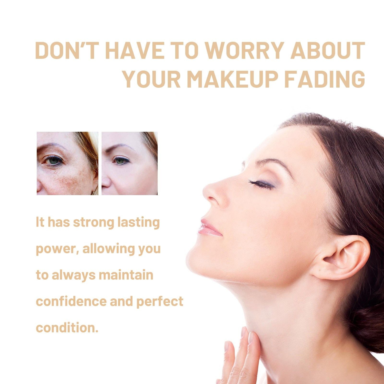 Changing Foundation, Concealer, Lighten Skin Tone, Natural Flawless Finish ,30ml