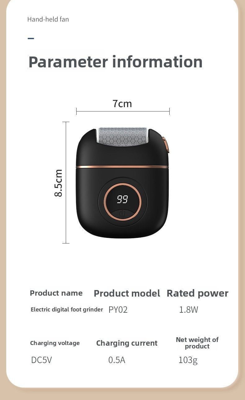 USB Rechargeable Electric Foot Callus Remover Black