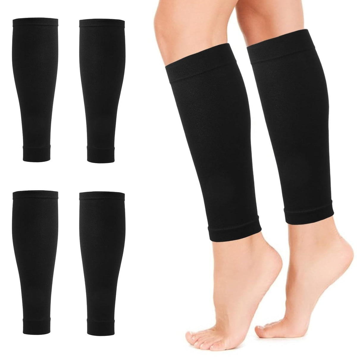 4Packs Calf Compression Sleeves Compression Stockings for Varicose Veins Shin Splints