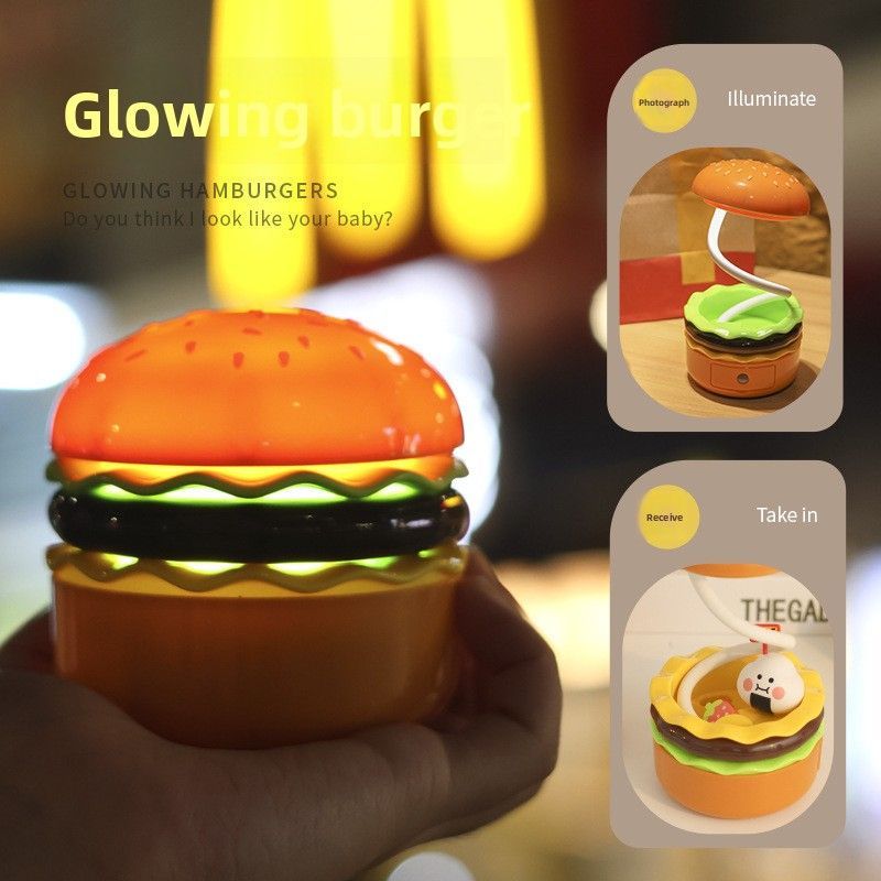 Hamburger USB Rechargeable Flexible Desk Lamp for Kids