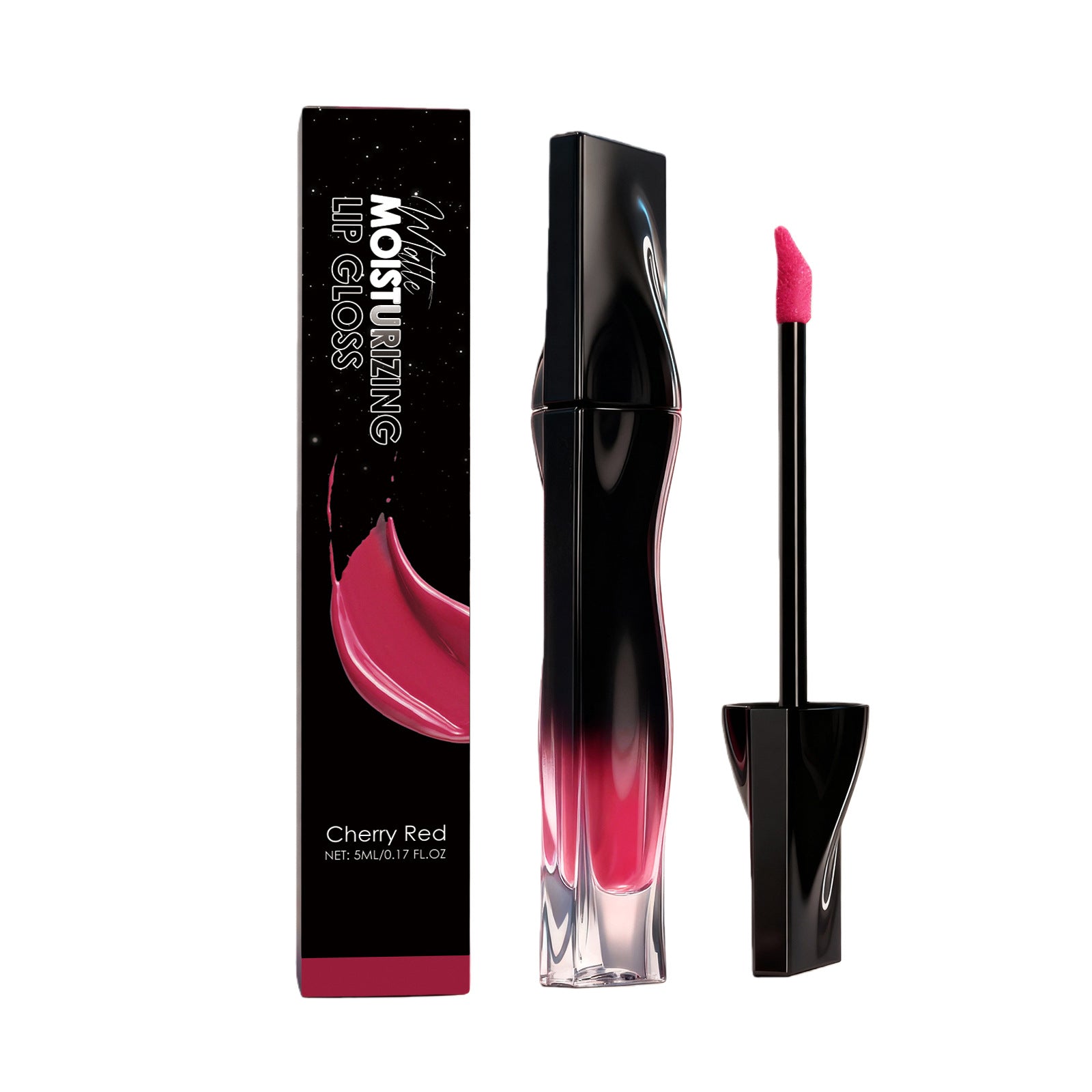 Cherry Red Matte Lip Gloss Hydrating Waterproof Long-Lasting Lipstick ,5ml