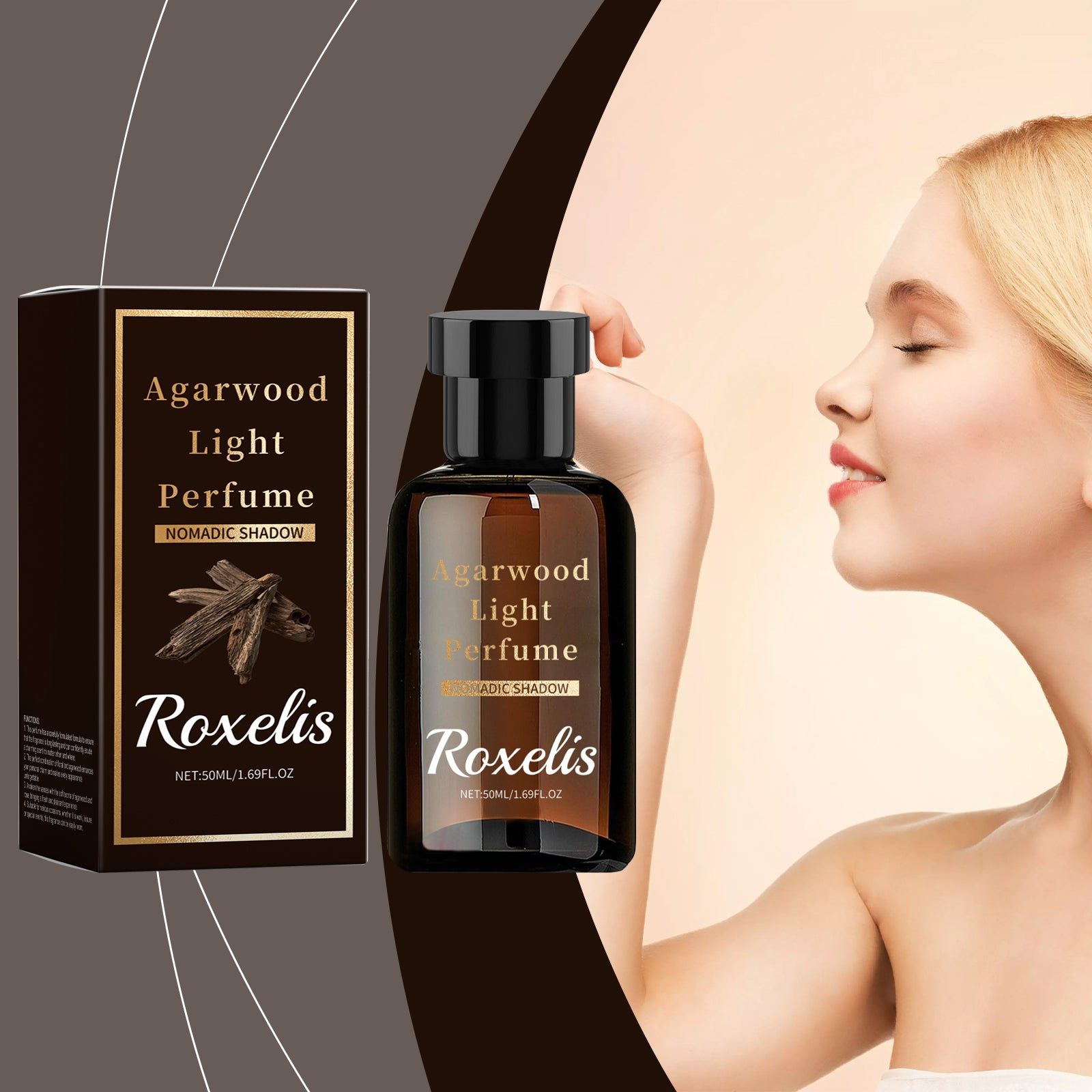 Agarwood Eau De Toilette, Natural Light Fragrance, Long-lasting, Fresh, Elegant, Portable ,50ml