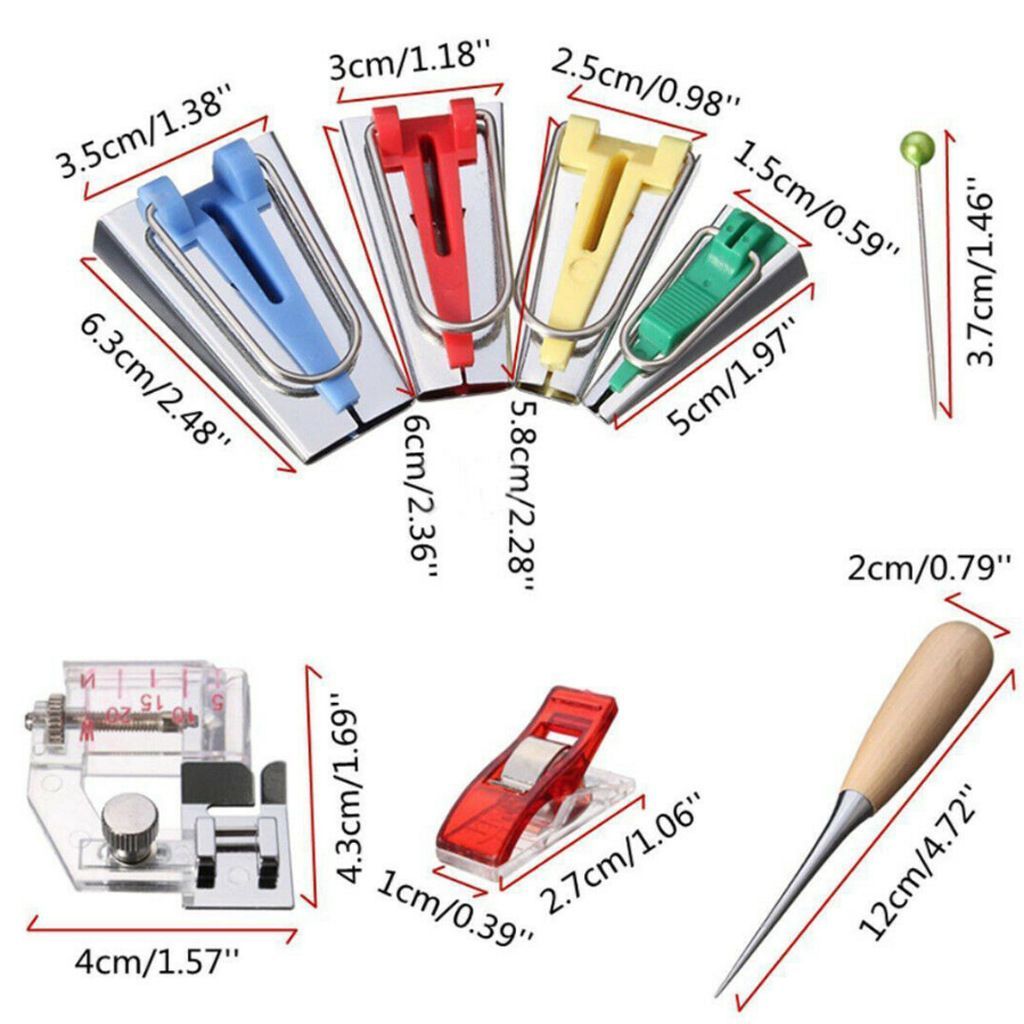 Bias Tape Maker Kit Set Sewing Machine Hemming Device DIY Sewing Tools