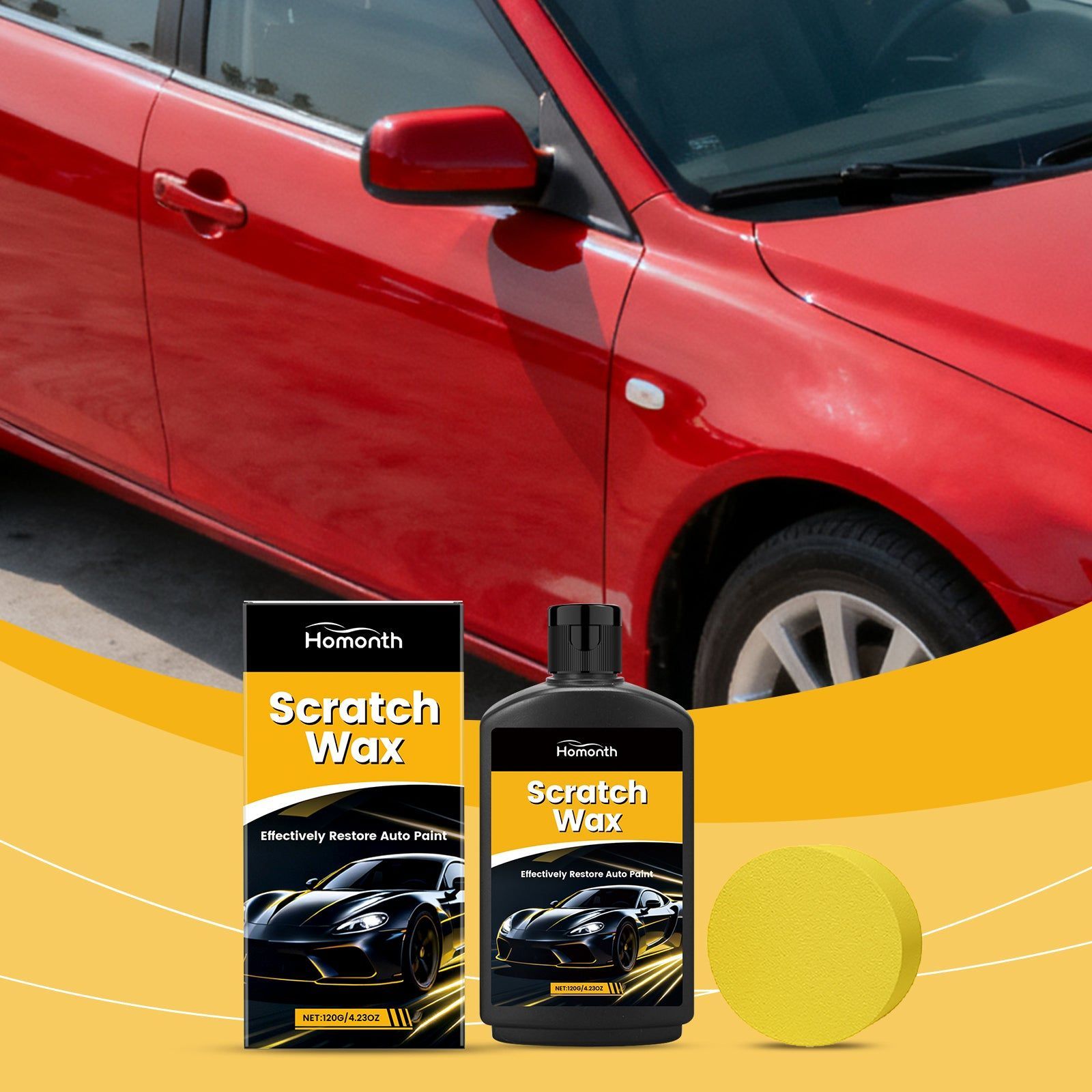 Car Care Scratch Remover Cream, Fast Scratch Repair, Paint Surface Cleaner ,1set
