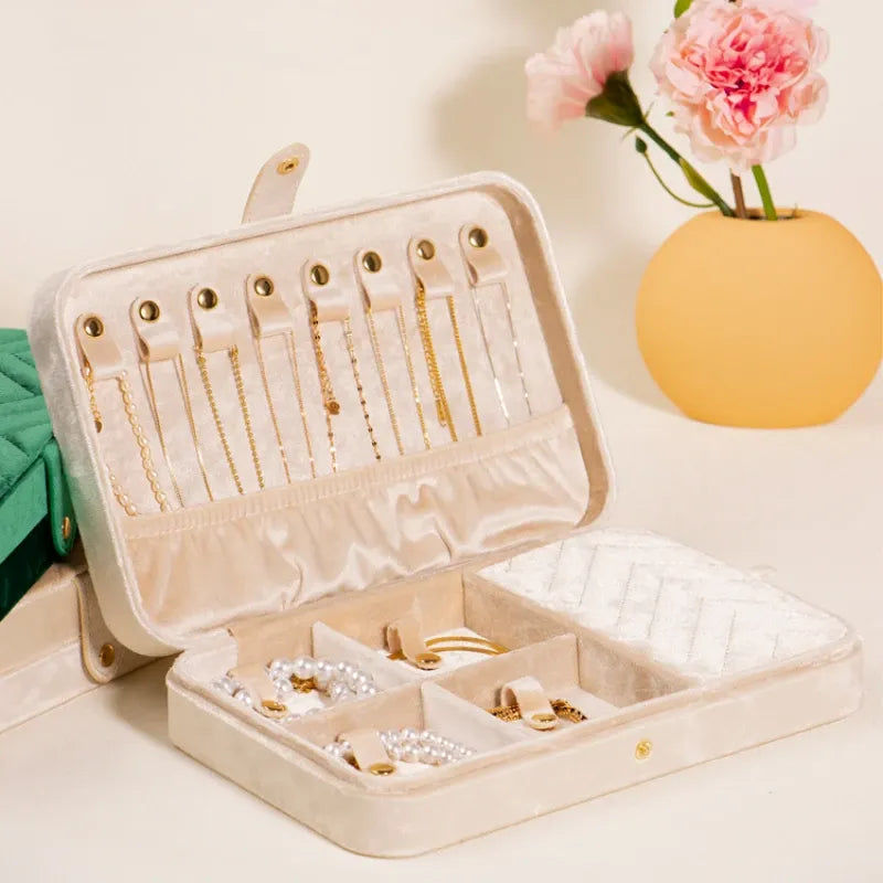 Jewelry Box Premium Velvet Travel Jewelry Organizers Storage Case for Necklace Bracelet