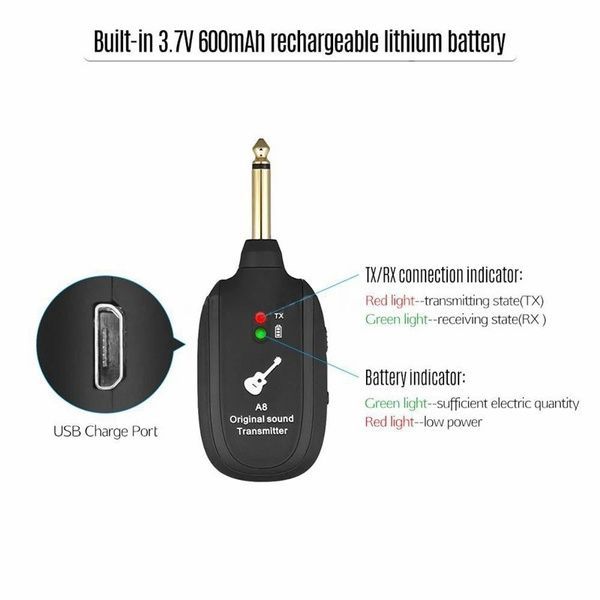 Original Sound Receiver UHF Guitar Wireless System Transmitter Set