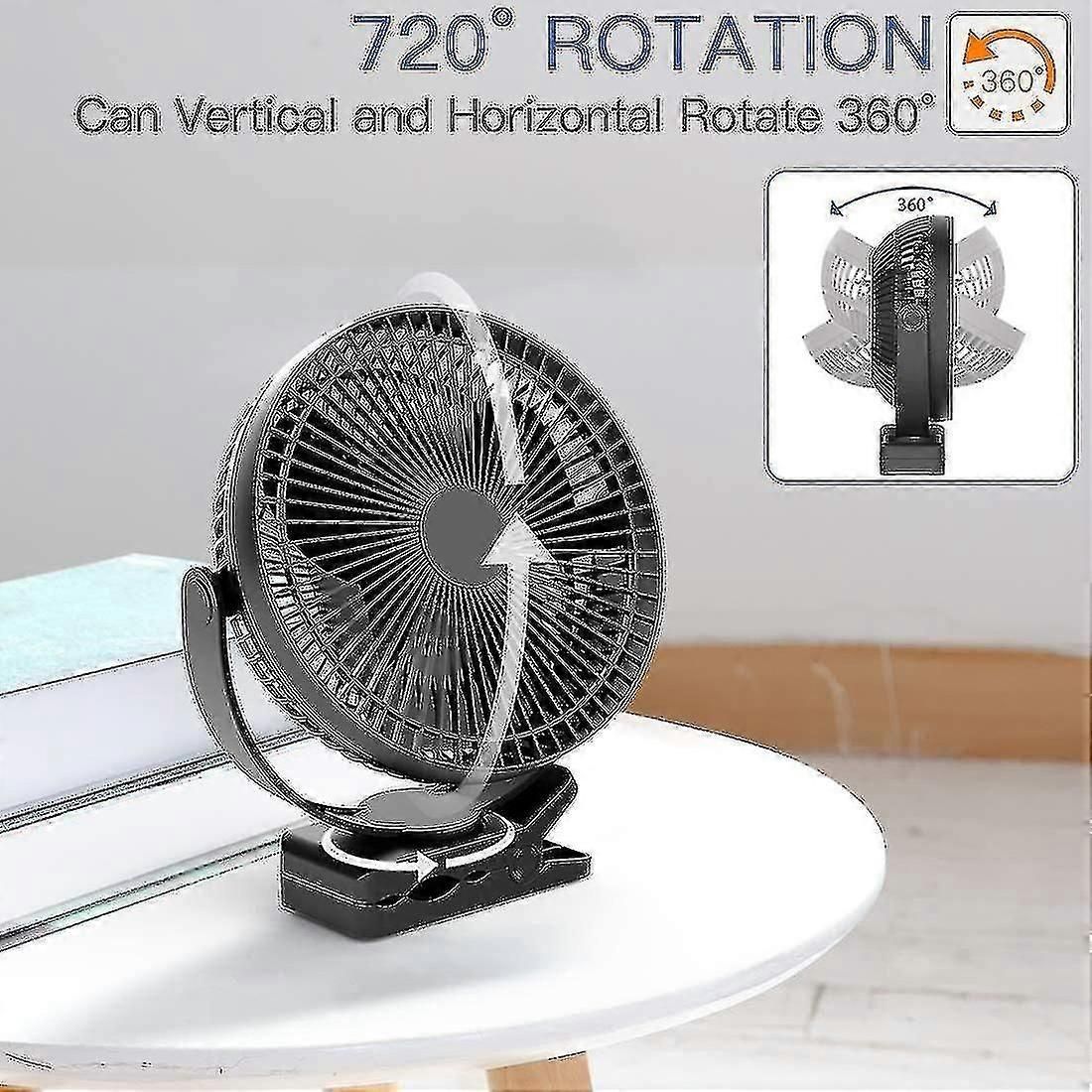 10000mah Portable Rechargeable Desk Fan With Strong Airflow Quiet